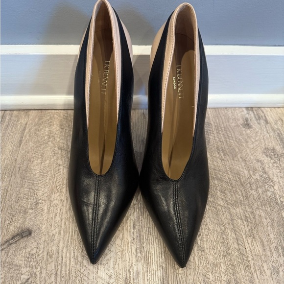 LK Bennett Black and Cream Topline Heels NEW - Picture 4 of 11